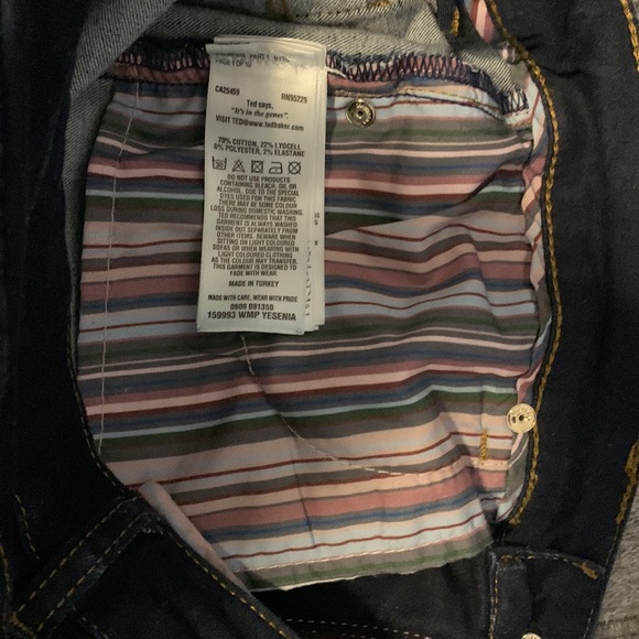 Ted Baker blue jeans size 28 inseam 25- ankle length tight fit. - Picture 6 of 9